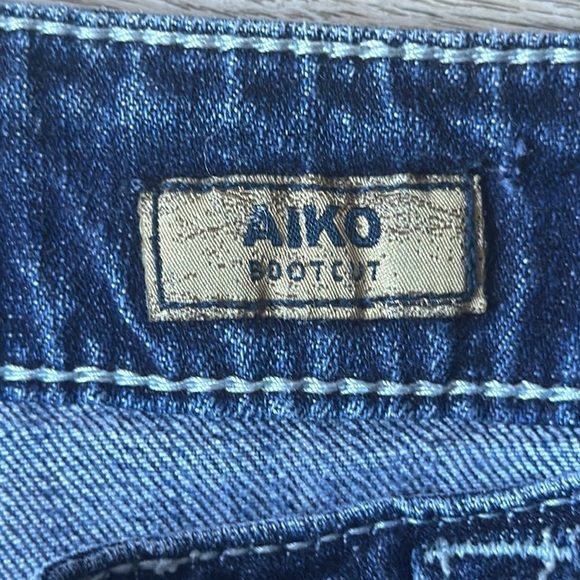 Silver Jeans size 24 Aiko Bootcut blue denim Bikercore jeans - Picture 4 of 9